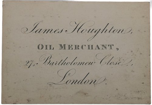 Image for Oil Merchant, 27, Bartholemew Close, London. Oil Merchant, 27, Bartholemew Close, London.