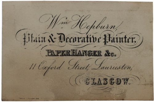 Image for Plain & Decorative Painter, Paperhanger, &c. 11 Oxford Street, Laurieston, Glasgow. Plain & Decorative Painter, Paperhanger, &c. 11 Oxford Street, Laurieston, Glasgow.