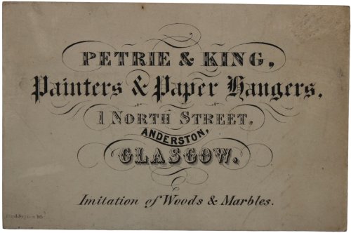 Image for Painters & paper Hangers, 1, North Street, Anderston, Glasgow. Imitation of Woods & Marbles. Painters & paper Hangers, 1, North Street, Anderston, Glasgow. Imitation of Woods & Marbles.
