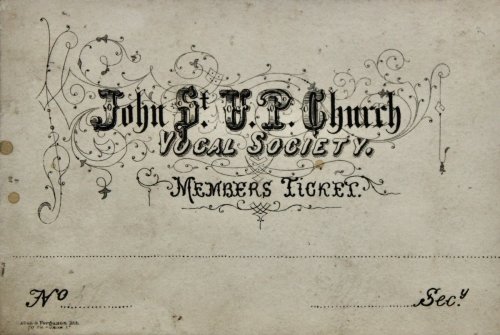 Vocal Society. Members Ticket.