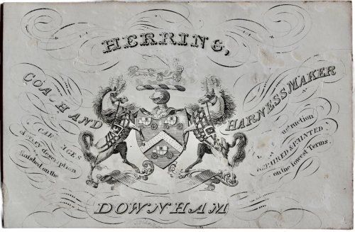 Coach and Harness Maker. Carriages, construction of every description, repaired and painted, finished on the lowest terms.
