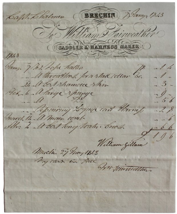Saddler & Harness Maker, Brechin.