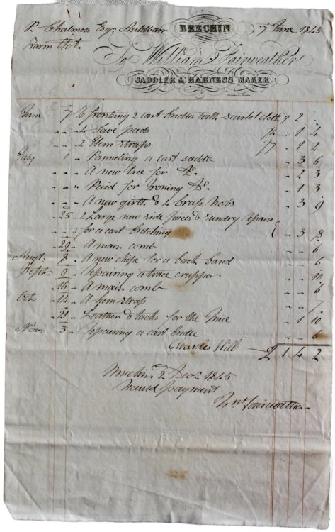 Saddler & Harness Maker, Brechin.