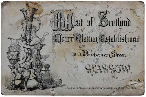 Designers & Manufacturers of every description of Electro Plate. 300, Buchanan Street, Glasgow.