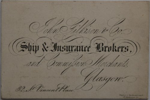 Image for Ship & Insurance Brokers, and Commission Merchants. 32, St. Vincent Place, Glasgow. Ship & Insurance Brokers, and Commission Merchants. 32, St. Vincent Place, Glasgow.