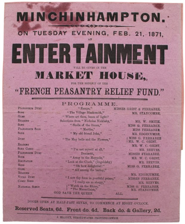 Entertainment will be given in the Market House.