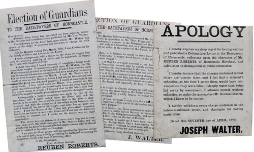 Election of Guardians. To the Ratepayers of Horncastle. J.Walter 4th April, 1870. [with] Election of Guardians. To the Rate-payers of Horncastle. Reuben Roberts [5th or 6th April 1870]. [with] Apology. Joseph Walter 7th April, 1870.