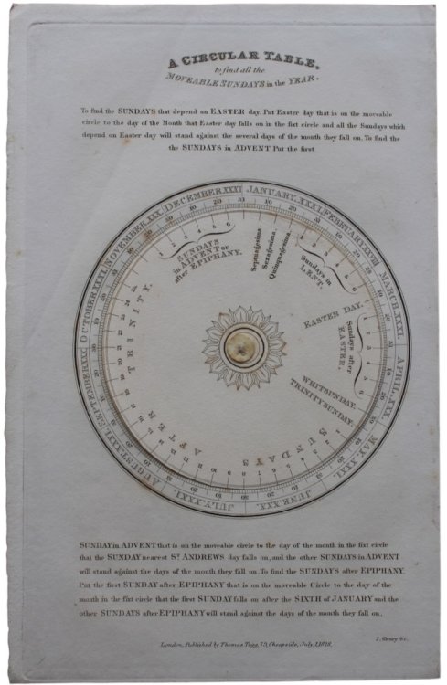 A Circular Table to Find all the Moveable Sundays in the Year.