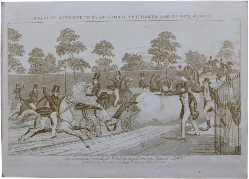 Oxford’s Attempt to Assassinate the Queen and Prince Albert on Constitution Hill, Wednesday Evening June 10, 1840.