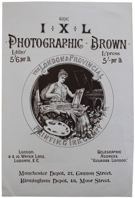 The I X L Photographic Brown. Litho’ 5/6 per lb. L’press 5/- per lb.