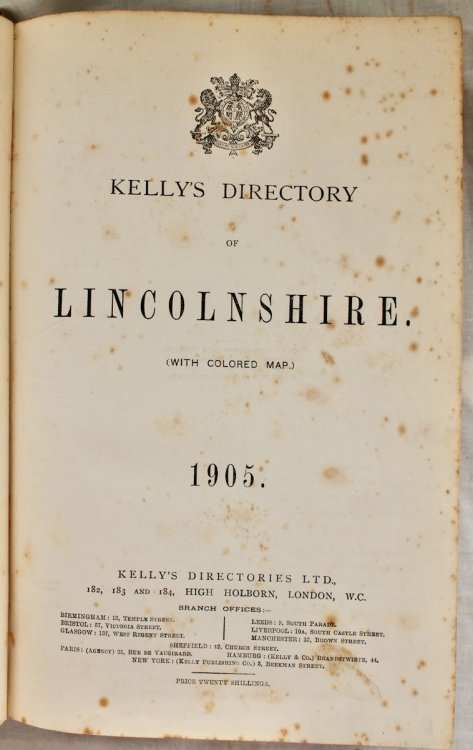 Kelly’s Directory of Lincolnshire. 1905.