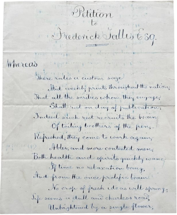 Petition to Frederick Tallis