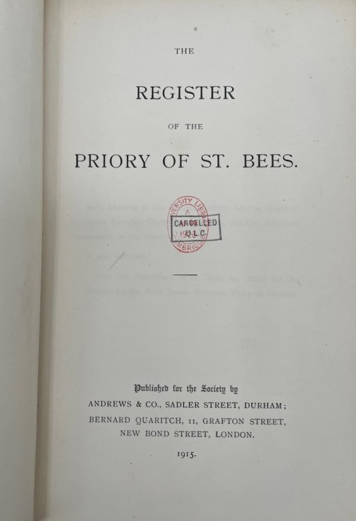 The Register of the Priory of St. Bees.