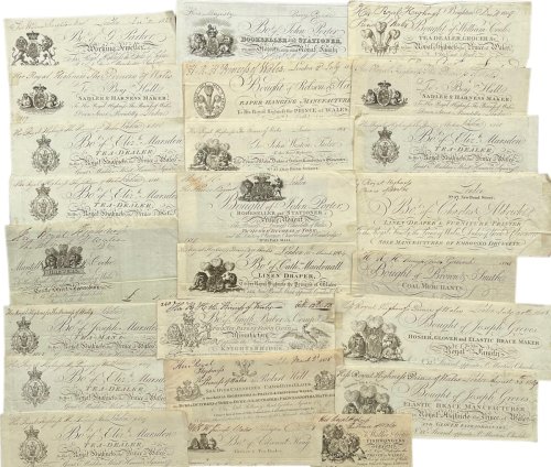 69 Royal Georgian and Regency Bill Heads. Prince of Wales and Princess Charlotte.