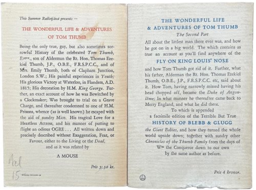 The Wonderful Life and Adventures of Tom Thumb Parts One and Two, by Paul Britten Austin.