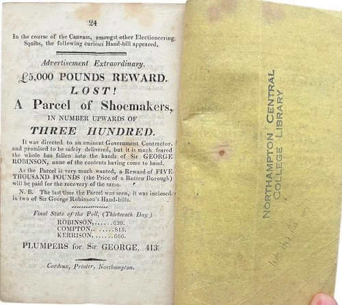 A Collection of Songs, published by the Friends of Sir G. Robinson, Bart. during the late election.