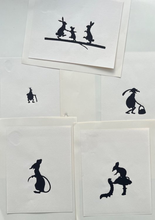 5 Fantasy Silhouettes of Animals.