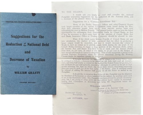 Suggestions for the Reduction of the National Debt and Decrease of Taxation.