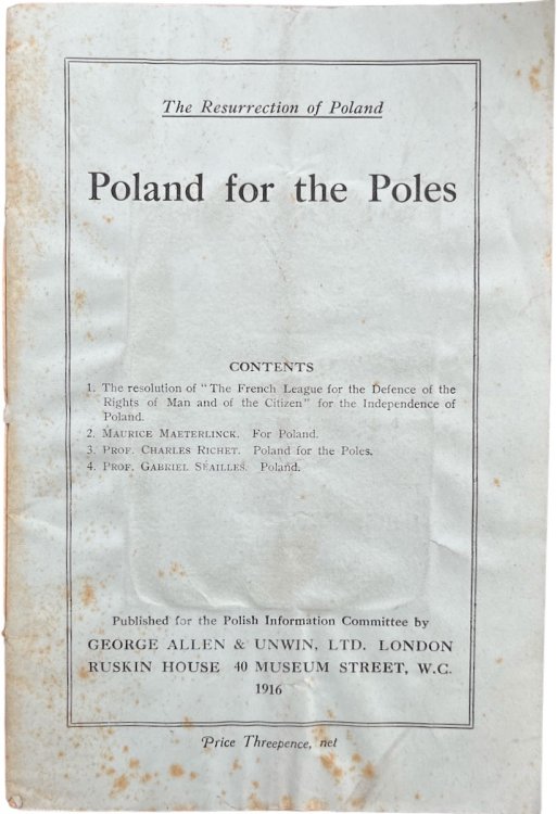 The Resurrection of Poland. Poland for the Poles.