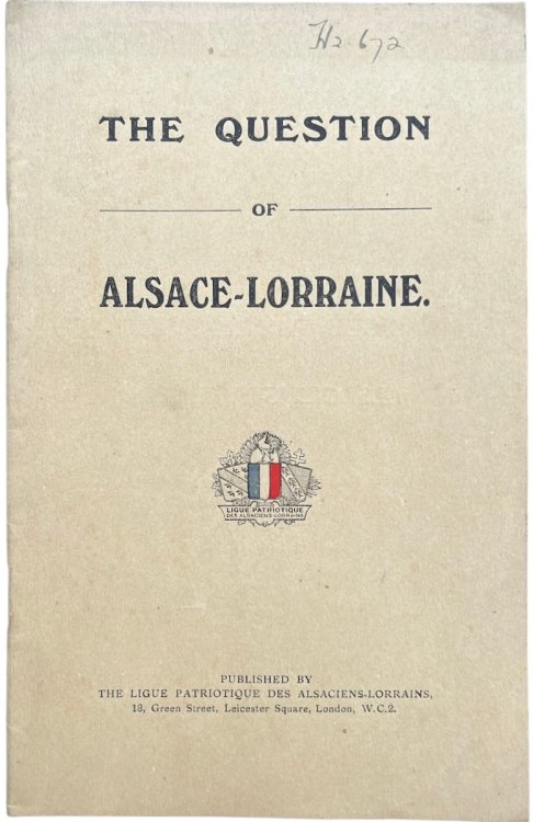 The Question of Alsace-Lorraine
