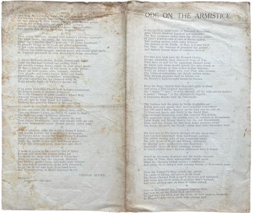 Ode on the Armistice.