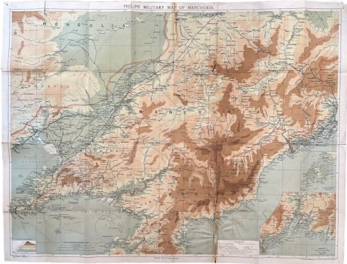 Large Scale Military Map of Manchuria. [inset, Approaches to Vladivostok]