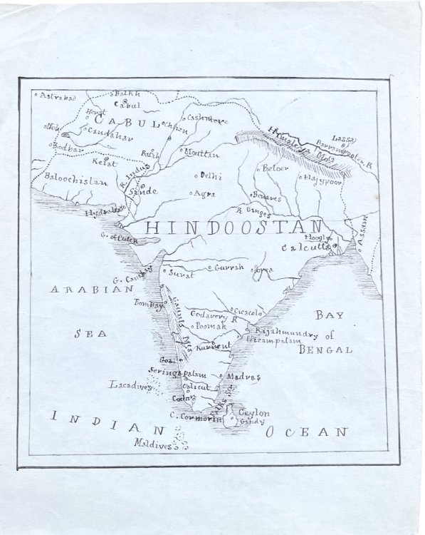 Manuscript Map of Hindoostan.