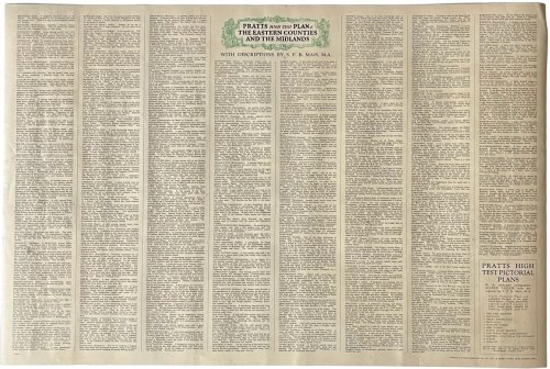 Pratts High Test Plan of the Eastern Counties of England. With Descriptions by P.B. Mais.
