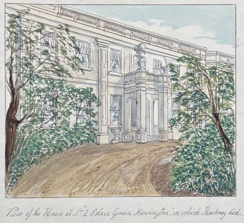 View of the House at No. 2 Palace Green, in which Thackeray died.