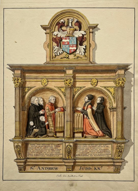 Monument of Sr. Andrew Judd Knt. Sheriff in 1544 and Mayor 1551; Erected in the Choir of the Church of St. Helen, Bishopgate Within.