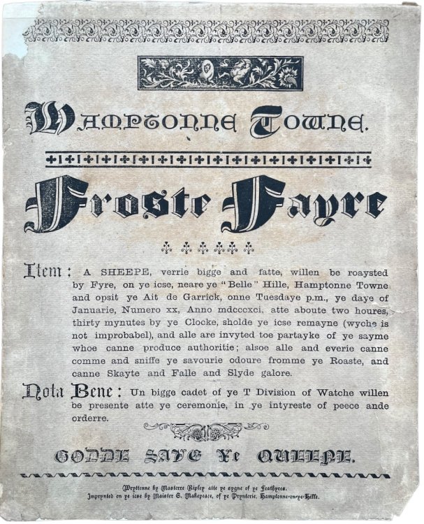 Hamptonne Towne. Froste Fayre.