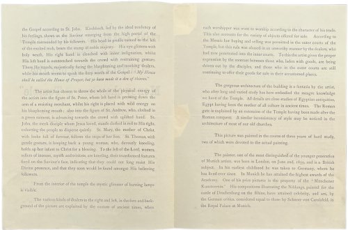 Description of Frank Kirkbach&rsquo;s [sic] Great Painting (size 23 ft. by 16 ft.)&rdquo;Christ Casting out the Money-changers from the Temple.&rdquo;