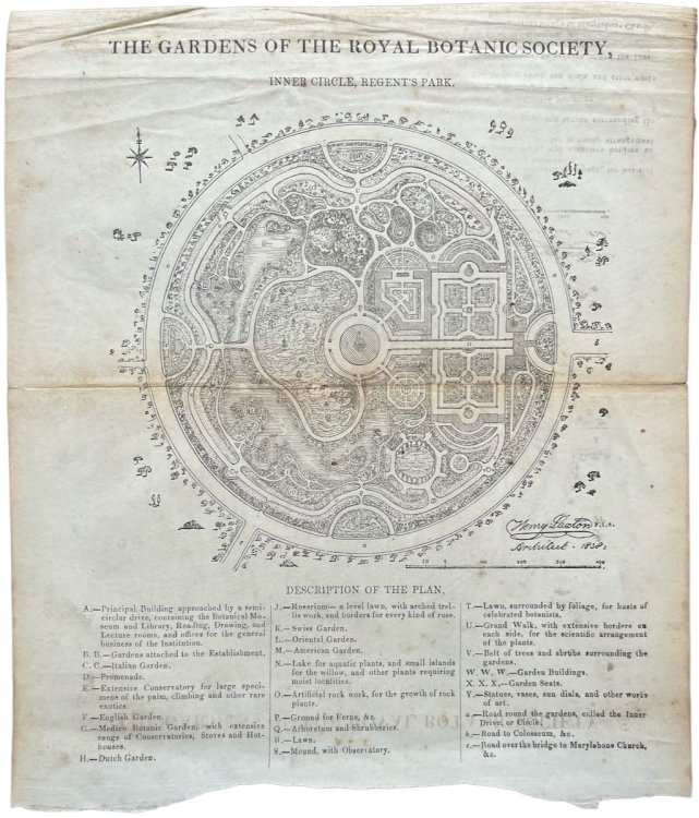 Plan of the Gardens of the Royal Botanic Society, Inner Circle, Regent’s Park.