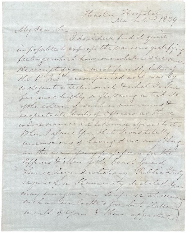 [Surgeon at Trafalgar] Als. Signed.
