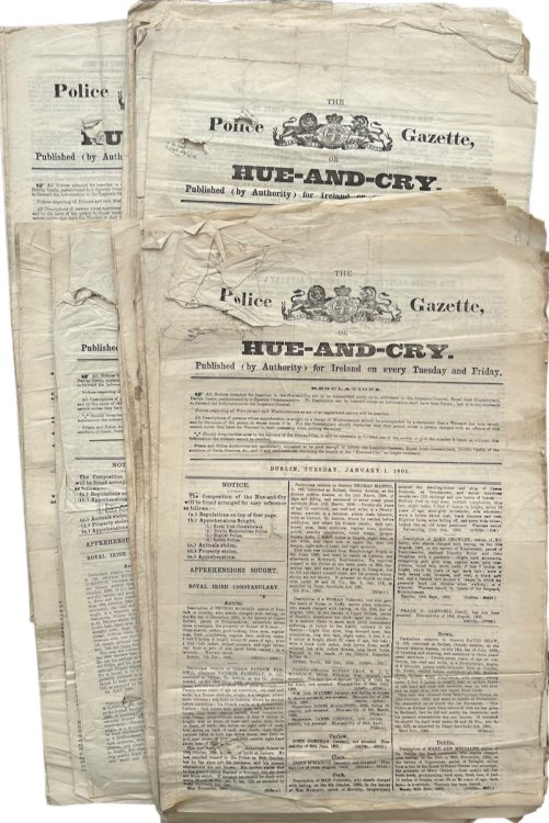 The Police Gazette and Hue-and-cry. Published (by Authority) for Ireland on every Tuesday and Friday.