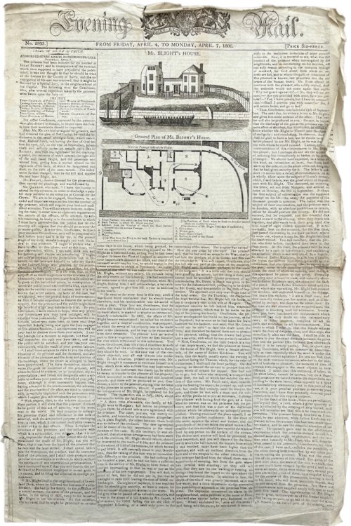 [The trial of Richard Patch for the Murder of Isaac Blight] Evening Mail. From Friday, April 4, to Monday, April 7, 1806.