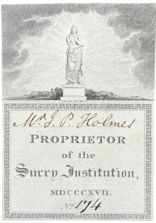 [Ticket] Mr. J.P. Holmes Proprietor of the Surry Institution.