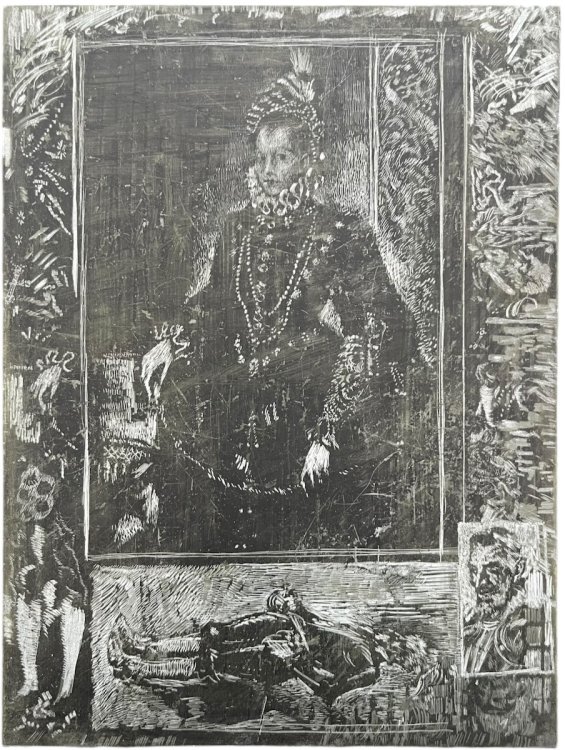 Original Steel Plate for Illustration of Queen Elizabeth[]