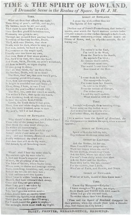 Time & The Spirit of Rowland, a Dramatic Scene in the Realms of Space, by H.J.M.