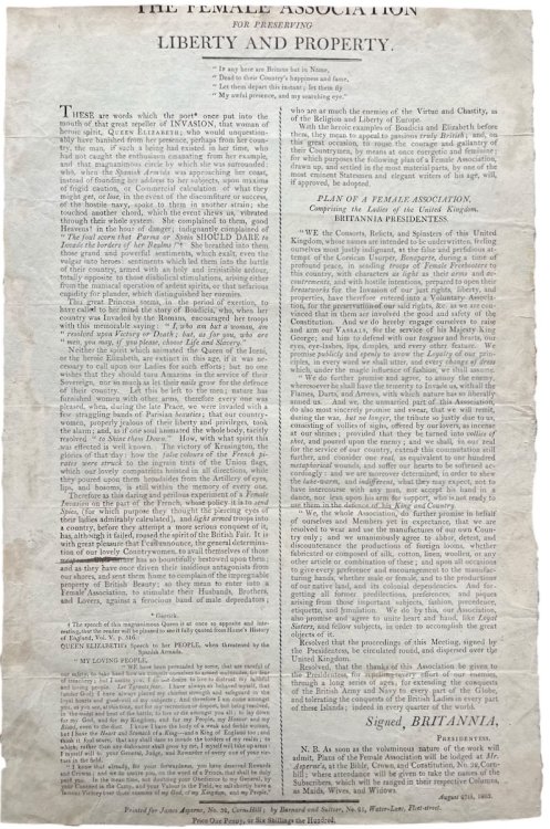 The Female Association for Preserving Liberty and Property.