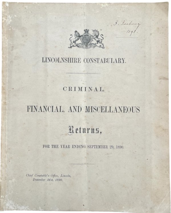 Criminal, Financial, and Miscellaneous Returns, for the Year Ending September 29, 1890.