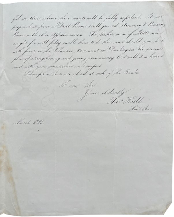 15th Durham Rifle Volunteers, Darlington Volunteers Institute.