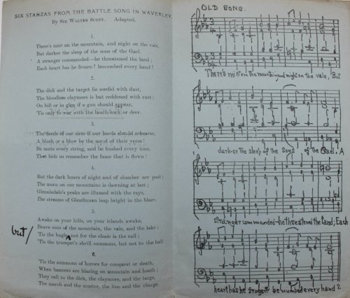 Battle Song. Stanzas adapted from the Battle Song in &ldquo;Waverley.&rdquo;