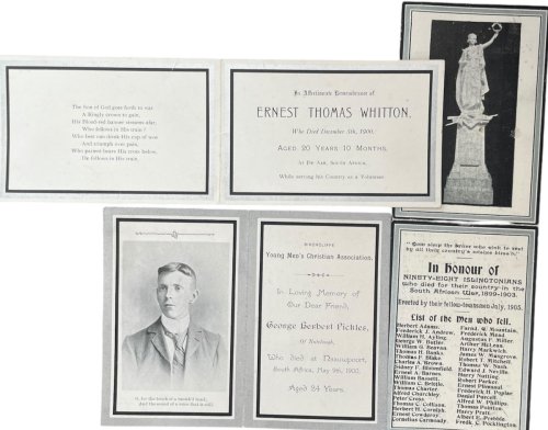 In Memoriam. 3 cards.