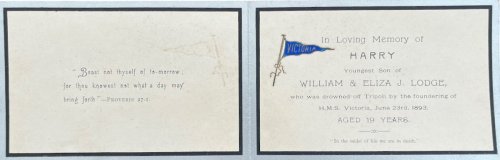 In Memoriam Card for Harry Lodge.