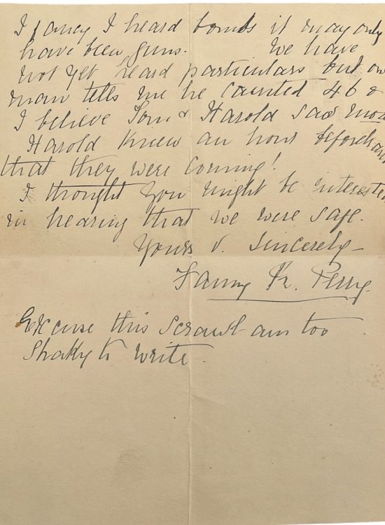 Letter to Mrs Foulkes.