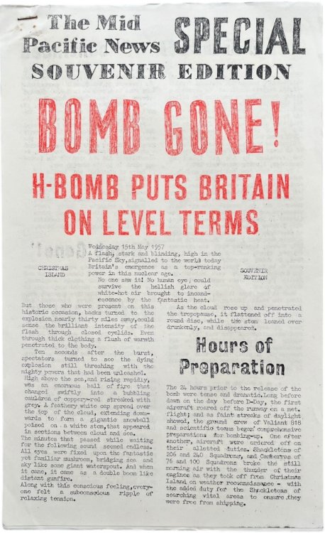 Special Souvenir Edition. Bomb Gone! H-Bomb Puts Britain on Level Terms.