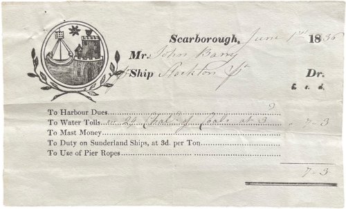 Harbour Dues Receipt.