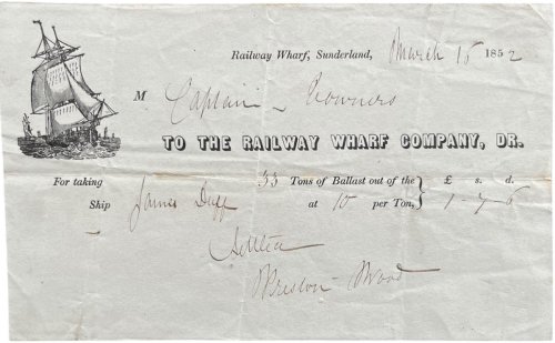 Receipt from the Railway Wharf Company.