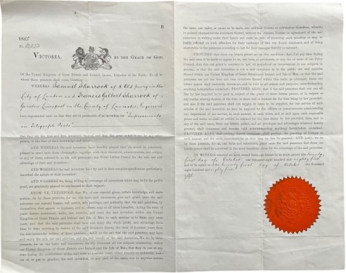 Improvements in Telegraph Posts for Samuel Sharrock and Francis Gilbert Sharrock, Engineers of Liverpool.